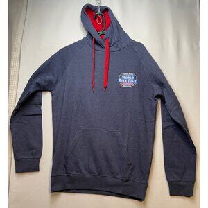 World Beer Tour Old Chicago hoodie sweater mens medium long sleeve gray blue